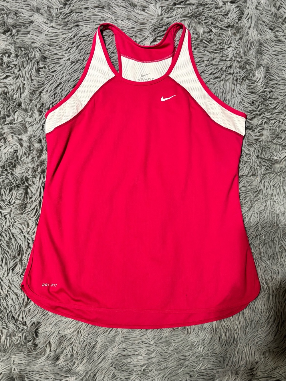 Nike Pink Racerback Dri-FIT Tank with White Mesh Insets